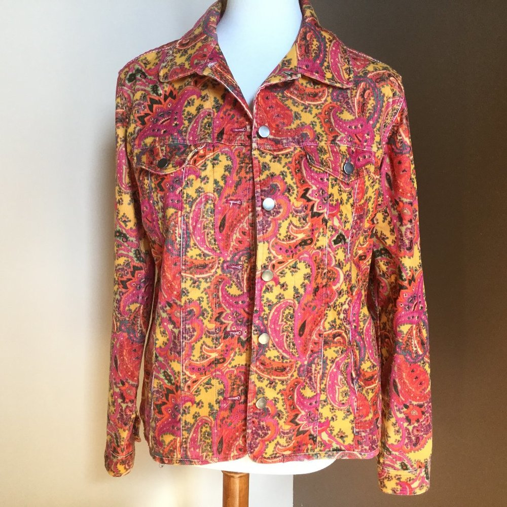 Acorn Printed Corduroy Casual Jacket